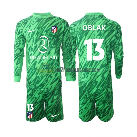 Atlético Madrid Trøje Jan Oblak 13 Målmand Børn Udebane Fodboldsæt 2024-2025 Langærmet