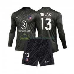 Atlético Madrid Trøje Jan Oblak 13 Målmand Børn Hjemmebane Fodboldsæt 2024-2025 Langærmet