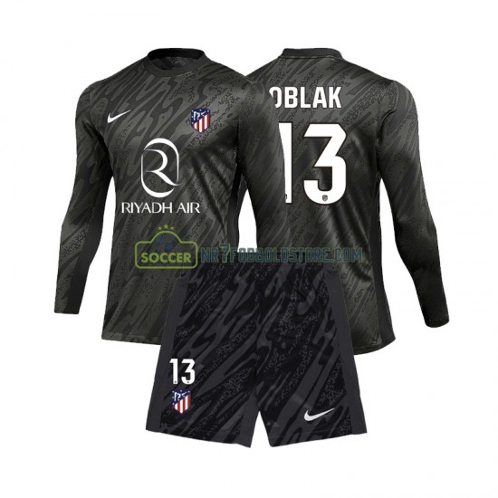 Atlético Madrid Trøje Jan Oblak 13 Målmand Børn Hjemmebane Fodboldsæt 2024-2025 Langærmet