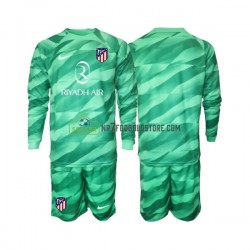 Atlético Madrid Trøje Green color Målmand Børn Udebane Fodboldsæt 2023-2024 Langærmet