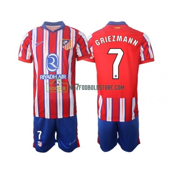 Atlético Madrid Trøje Griezmann 7 Børn Hjemmebane Fodboldsæt 2024-2025 Kortærmet