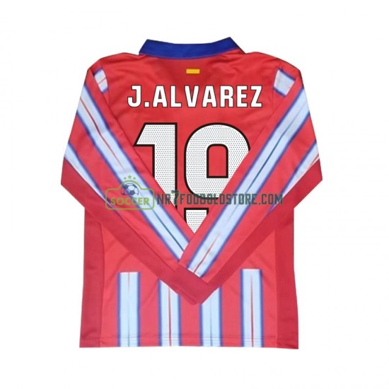 Atlético Madrid Trøje Julian Alvarez 19 Mænd Hjemmebane Fodboldsæt 2024-2025 Langærmet