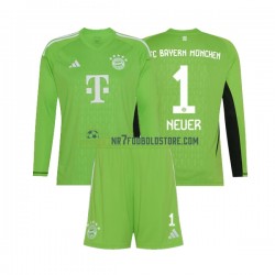 FC Bayern München Trøje Manuel Neuer 1 Målmand Børn Udebane Fodboldsæt 2023-2024 Langærmet