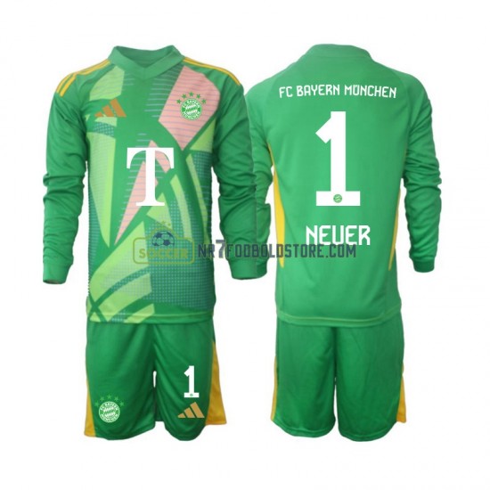 FC Bayern München Trøje Manuel Neuer 1 Målmand Børn 4. Valg Fodboldsæt 2024-2025 Langærmet