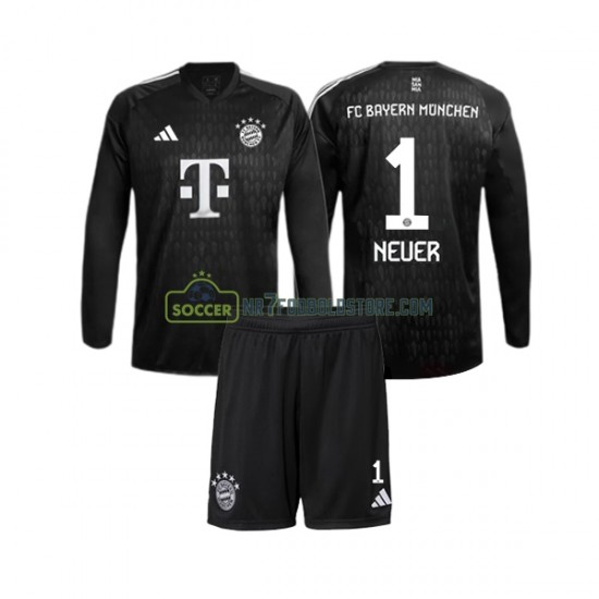 FC Bayern München Trøje Manuel Neuer 1 Målmand Børn Hjemmebane Fodboldsæt 2023-2024 Langærmet