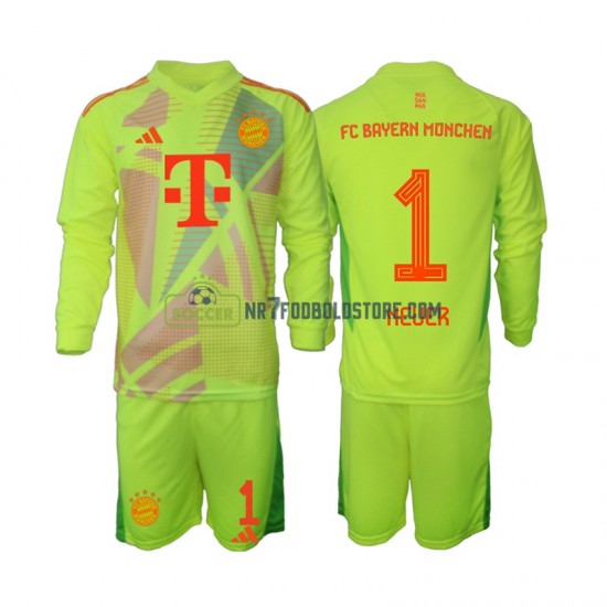 FC Bayern München Trøje Manuel Neuer 1 Målmand Børn Hjemmebane Fodboldsæt 2024-2025 Langærmet