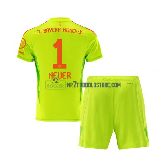 FC Bayern München Trøje Manuel Neuer 1 Målmand Børn Hjemmebane Fodboldsæt 2024-2025 Kortærmet