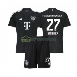 FC Bayern München Trøje Yann Sommer 27 Målmand Børn Hjemmebane Fodboldsæt 2023-2024 Kortærmet
