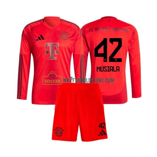 FC Bayern München Trøje Jamal Musiala 42 Børn Hjemmebane Fodboldsæt 2024-2025 Langærmet