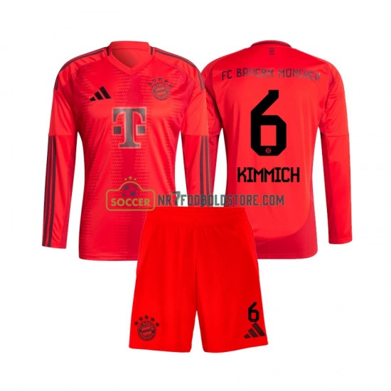 FC Bayern München Trøje Joshua Kimmich 6 Børn Hjemmebane Fodboldsæt 2024-2025 Langærmet