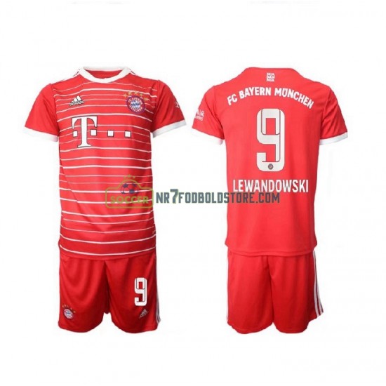 Bayern München Trøje Lewandowski 9 Børn Hjemmebane Fodboldsæt 2022-2023 Kortærmet