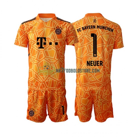 FC Bayern München Trøje Manuel Neuer 1 Målmand Børn Udebane Fodboldsæt 2022-2023 Kortærmet