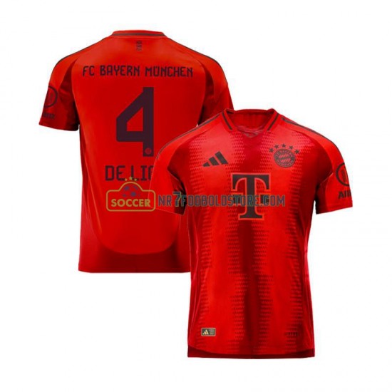 FC Bayern München Trøje Matthijs de Ligt 4 Mænd Hjemmebane Fodboldsæt 2024-2025 Kortærmet