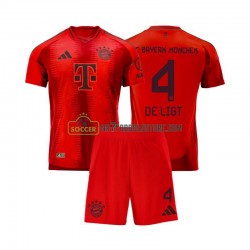 FC Bayern München Trøje Matthijs de Ligt 4 Børn Hjemmebane Fodboldsæt 2024-2025 Kortærmet