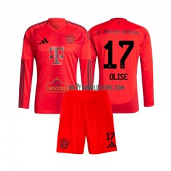 FC Bayern München Trøje Michael Olise 17 Børn Hjemmebane Fodboldsæt 2024-2025 Langærmet