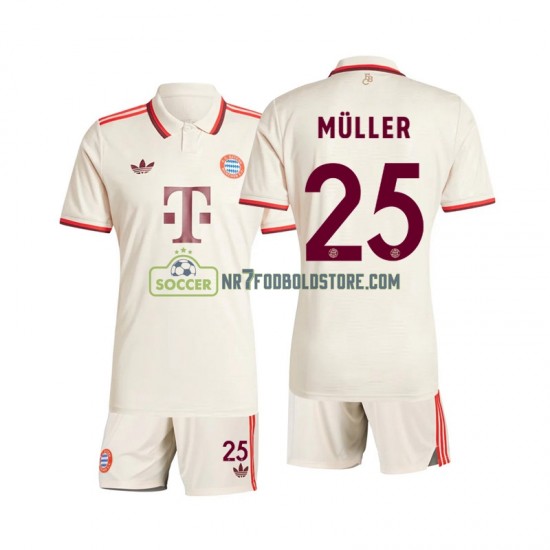 FC Bayern München Trøje Muller 25 Børn 3. Valg Fodboldsæt 2024-2025 Kortærmet