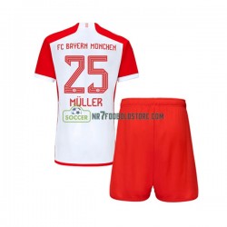 FC Bayern München Trøje Thomas Muller 25 Børn Hjemmebane Fodboldsæt 2023-2024 Kortærmet