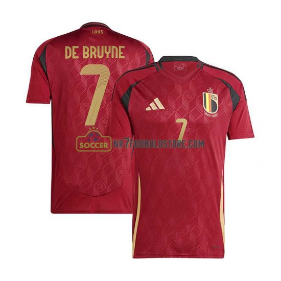 Belgien Trøje De Bruyne 7 Mænd Hjemmebane Fodboldsæt Euro 2024 Kortærmet