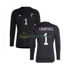 Belgien Trøje Courtois 1 Målmand Mænd Udebane Fodboldsæt 2022 Langærmet