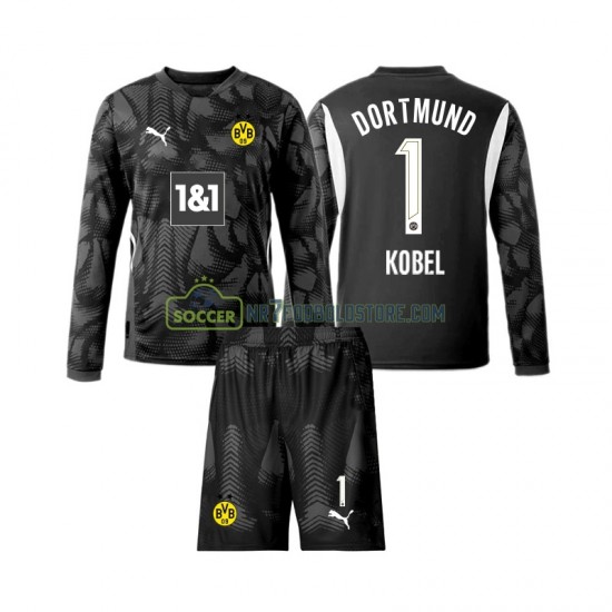 Borussia Dortmund Trøje Gregor Kobel 1 Målmand Børn 4. Valg Fodboldsæt 2024-2025 Langærmet