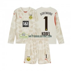 Borussia Dortmund Trøje Gregor Kobel 1 Målmand Børn Hjemmebane Fodboldsæt 2024-2025 Langærmet
