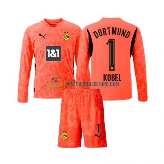 Borussia Dortmund Trøje Gregor Kobel 1 Målmand Børn 3. Valg Fodboldsæt 2024-2025 Langærmet