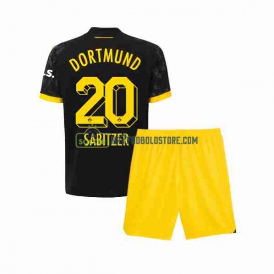 Borussia Dortmund Trøje Marcel Sabitzer 20 Børn Udebane Fodboldsæt 2023-2024 Kortærmet