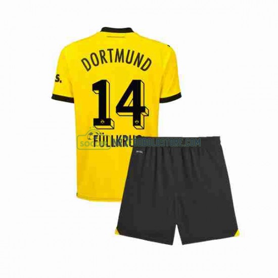 Borussia Dortmund Trøje Niclas Fullkrug 14 Børn Hjemmebane Fodboldsæt 2023-2024 Kortærmet