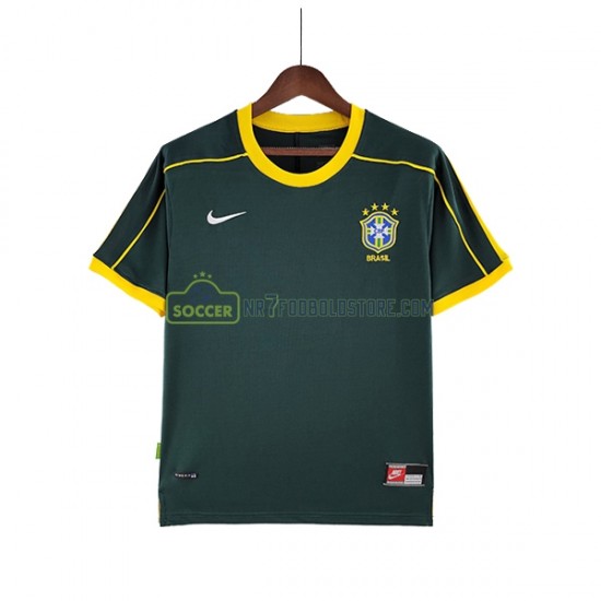 Brasilien Trøje Målmand Retro Mænd Udebane Fodboldsæt 1998 Kortærmet