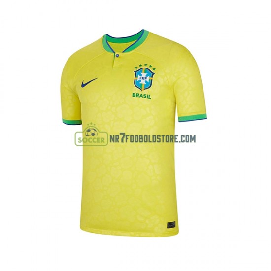 Brasilien Trøje Mænd Hjemmebane Fodboldsæt VM i fodbold 2022 Kortærmet