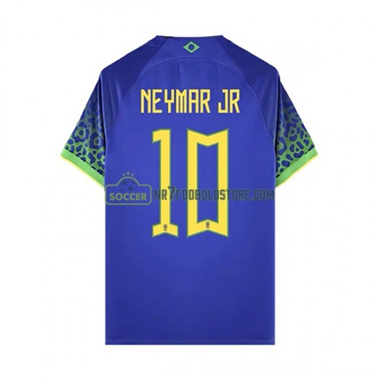 Brasilien Trøje Neymar JR 10 Mænd Udebane Fodboldsæt VM i fodbold 2022 Kortærmet