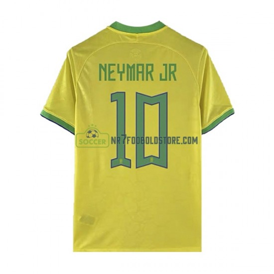Brasilien Trøje Neymar JR 10 Mænd Hjemmebane Fodboldsæt VM i fodbold 2022 Kortærmet