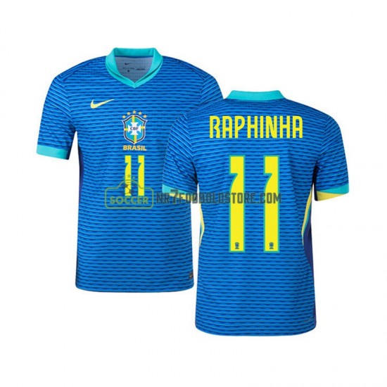 Brasilien Trøje RAPHINHA 11 Mænd Udebane Fodboldsæt 2024 Kortærmet