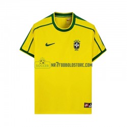 Brasilien Trøje Retro Mænd Hjemmebane Fodboldsæt 1998 Kortærmet