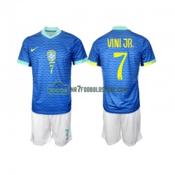 Brasilien Trøje VINI JR 7 Børn Udebane Fodboldsæt 2024 Kortærmet