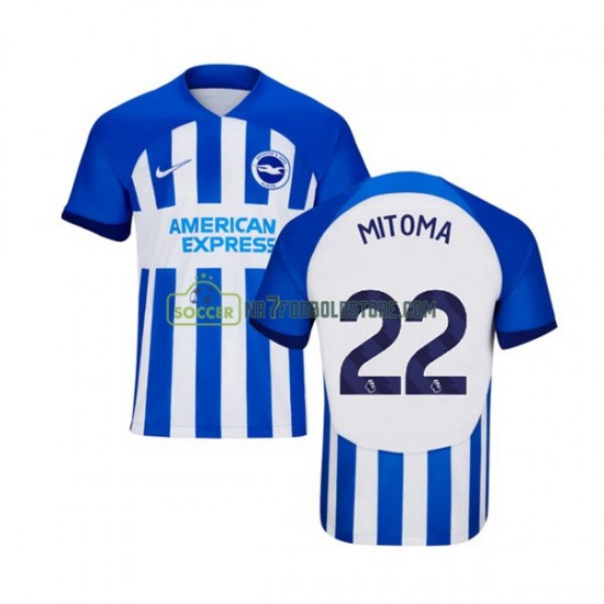 Trøje Brighton Hove Albion Mitoma 22 Mænd Hjemmebane Fodboldsæt 2023-2024 Kortærmet