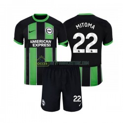 Trøje Brighton Hove Albion Mitoma 22 Børn Udebane Fodboldsæt 2023-2024 Kortærmet