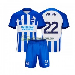 Trøje Brighton Hove Albion Mitoma 22 Børn Hjemmebane Fodboldsæt 2023-2024 Kortærmet