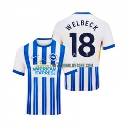 Trøje Brighton Hove Albion WELBECK 18 Mænd Hjemmebane Fodboldsæt 2024-2025 Kortærmet