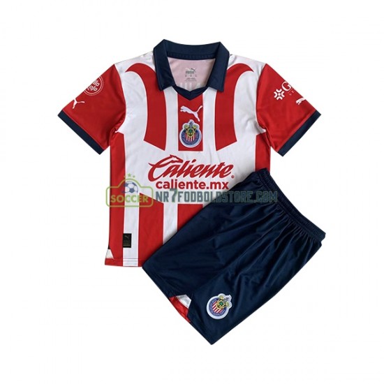 CD Guadalajara Trøje Børn Hjemmebane Fodboldsæt 2023-2024 Kortærmet
