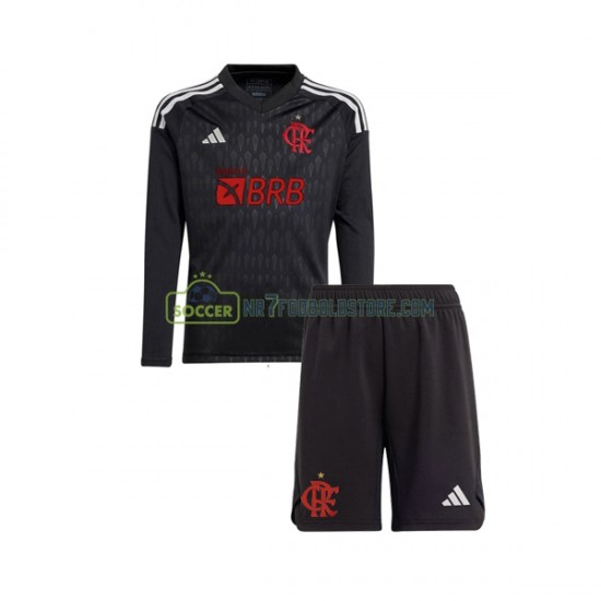 CR Flamengo Trøje Målmand Børn Udebane Fodboldsæt 2023-2024 Langærmet