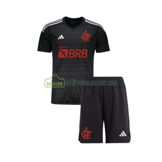 CR Flamengo Trøje Målmand Børn Udebane Fodboldsæt 2023-2024 Kortærmet