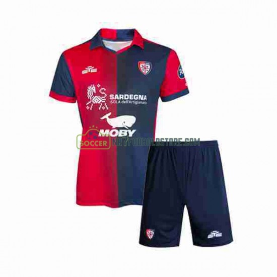 Cagliari Trøje Børn Hjemmebane Fodboldsæt 2023-2024 Kortærmet