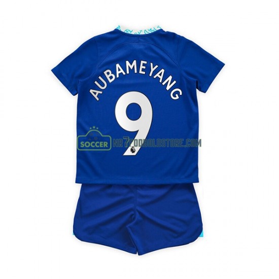 Chelsea Trøje Aubameyang 9 Børn Hjemmebane Fodboldsæt 2022-2023 Kortærmet