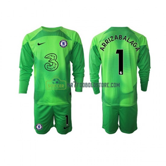 Chelsea Trøje Kepa Arrizabalaga 1 Målmand Børn 3. Valg Fodboldsæt 2022-2023 Langærmet