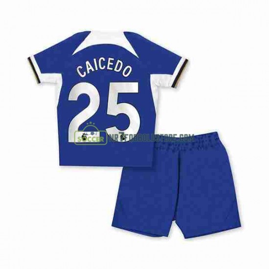 Chelsea Trøje Moises Caicedo 25 Børn Hjemmebane Fodboldsæt 2023-2024 Kortærmet