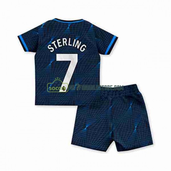 Chelsea Trøje Raheem Sterling 7 Børn Udebane Fodboldsæt 2023-2024 Kortærmet