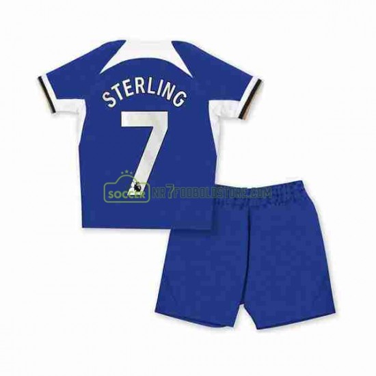 Chelsea Trøje Raheem Sterling 7 Børn Hjemmebane Fodboldsæt 2023-2024 Kortærmet