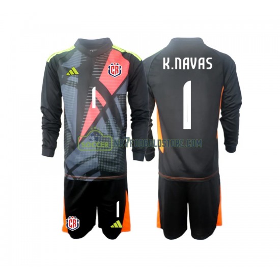 Costa Rica Trøje Keylor Navas 1 Målmand Børn 3. Valg Fodboldsæt 2024 Langærmet