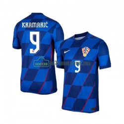 Kroatien Trøje Andrej Kramaric 9 Mænd Udebane Fodboldsæt Euro 2024 Kortærmet